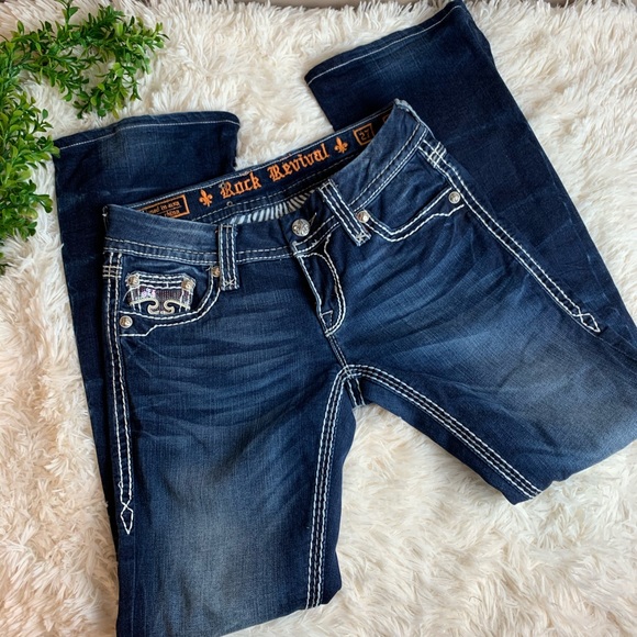 Rock Revival Denim - Rock Revival Dark Bootcut Jeans - Size 27